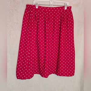 Women's Vintage Skirt Sag Harbor Red Polkadot Size L 100% Polyester